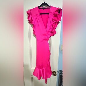7 For All Mankind Vibrant Pink Wrap Dress